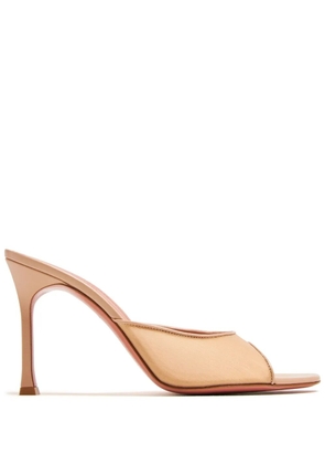 Amina Muaddi 95mm Alexa Mules - Neutrals