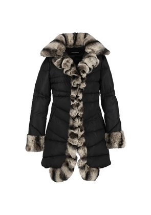 Flavio Castellani matte faux-fur trim padded coat - Black