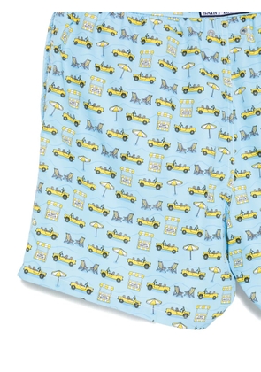 MC2 Saint Barth Lighting Micro Fantasy car-print drawstring swim shorts - Blue