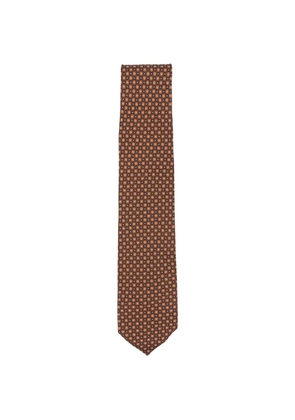 Barba floral-print tie - Brown