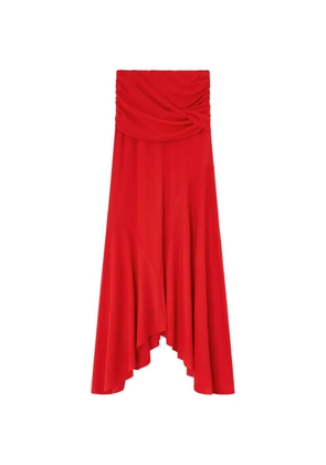 GANNI twist-detail maxi skirt - Red