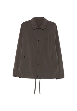 Emporio Armani logo-embroidered raglan-sleeve jacket - Brown