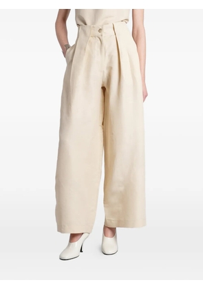 BATAKOVIC Belgrade pleated wide-leg palazzo pants - Neutrals