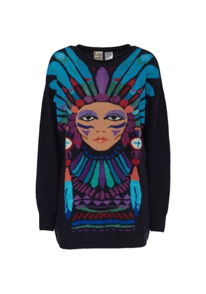 Krizia Pre-Owned intarsia knit sweater - Blue