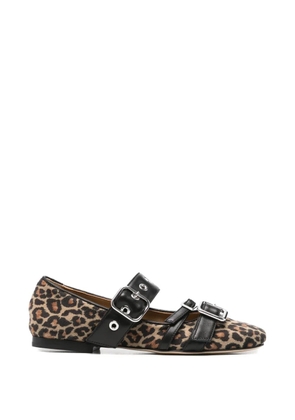 Anna F. leopard-print buckled ballet flats - Neutrals