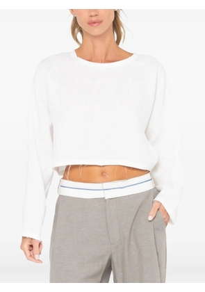 JBQ Anja raw-cut cropped top - White