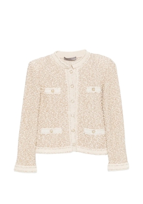 D.Exterior bouclé button-up jacket - Neutrals