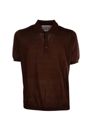 PAOLO RAGAZZINI fine-knit polo shirt - Brown