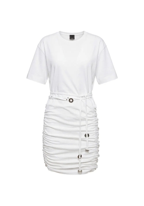 PINKO Anguillara ruched drawstring-waist dress - White