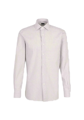 Zegna check-pattern long-sleeve shirt - White