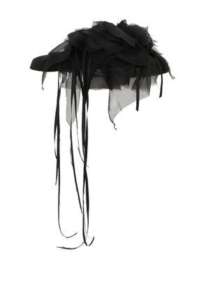 Petra Fargerstrom flower-chiffon berets hat - Black