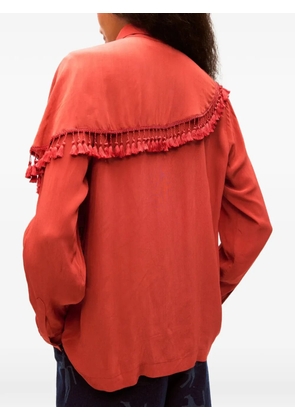Carolina K Camo tassel-trimmed asymmetric shirt - Orange