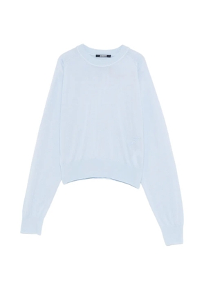 Jacquemus Le Sweater J logo-embroidered crew-neck sweater - Blue