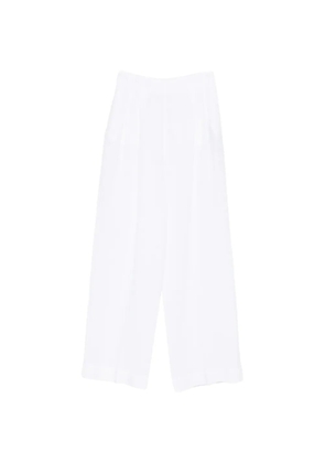 120% Lino wide-leg linen trousers - White