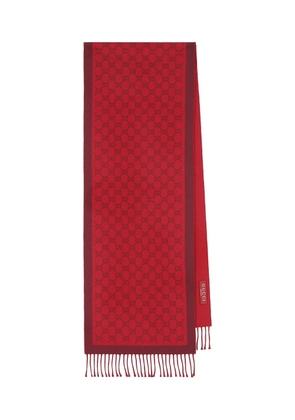 Gucci GG fringed scarf - Red
