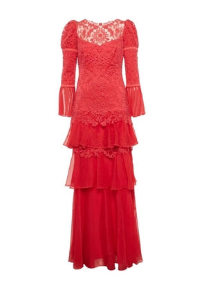 Tadashi Shoji lace tiered maxi dress