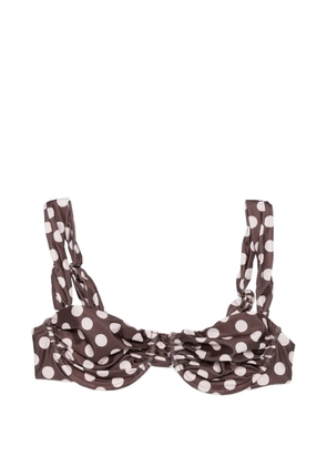 Faithfull the Brand Sol polka-dot bikini top - Brown