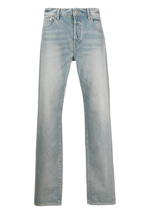 Kenzo logo-patch straight-leg trousers - Blue