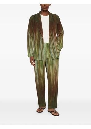 Homme Plissé Issey Miyake pleated striped trousers - Green