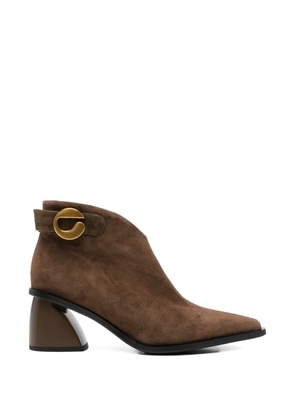 SERGIO MORETTI FIRENZE sculptural-heel suede ankle boots - Brown