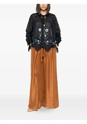 Forte Forte floral-beaded scalloped shirt - Blue