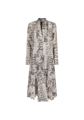 PINKO snakeskin-print tiered dress - Neutrals