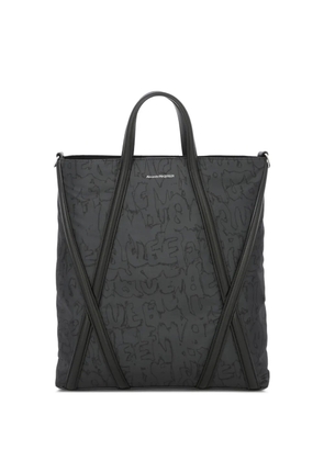 Alexander McQueen logo print shoulder bag - Grey