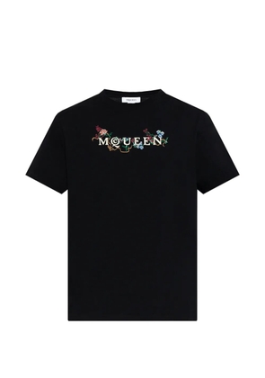 Alexander McQueen logo-print embroidered T-shirt - Black