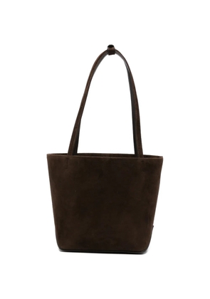The Row geometric suede leather tote - Brown