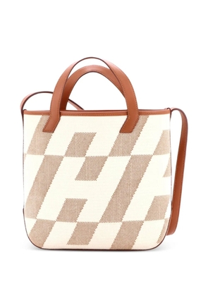 Hermès Pre-Owned Cabas H en Biais Tote Canvas with Leather 27 shoulder bag - Brown