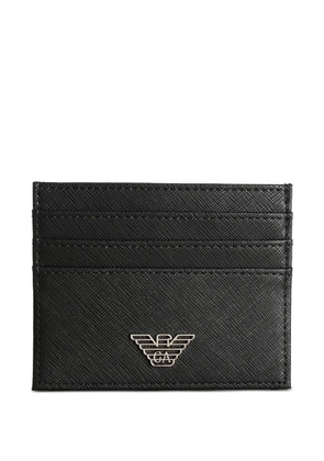 Emporio Armani logo-plaque cardholder wallet - Black