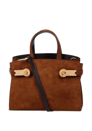 amato daniele mini Queen Dual suede tote bag - Brown