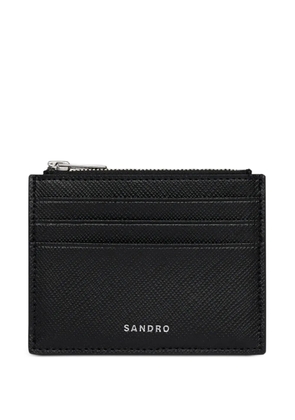 SANDRO logo-lettering card holder - Black