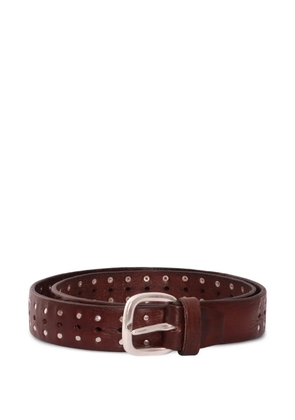 ALBERTO LUTI studs leather belt - Brown