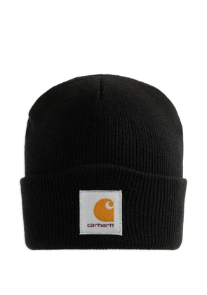 Carhartt WIP ribbed logo-patch beanie - Black