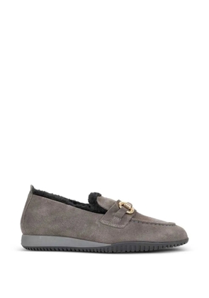 SERGIO MORETTI FIRENZE shearling-trim loafers - Grey