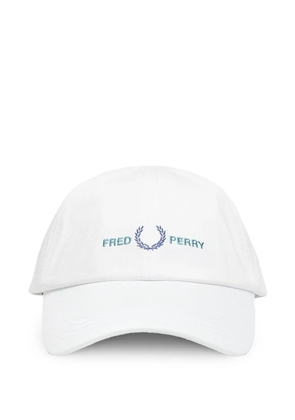 Fred Perry twill logo cotton cap - White
