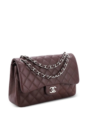 CHANEL Pre-Owned Classic Double Flap Bag Quilted Caviar Jumbo shoulder bag - Brown
