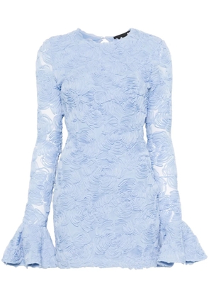 ROTATE BIRGER CHRISTENSEN floral-appliqué mesh mini dress - Blue