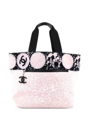 CHANEL Pre-Owned CC Beach Terry Cloth and Printed Canvas Medium tote bag - Pink