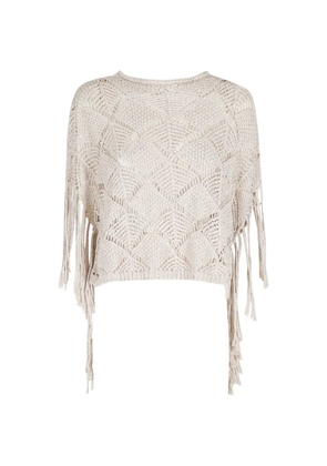 Antonelli Brionia fringed sweater - Neutrals
