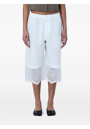 OUR LEGACY laced knee-length shorts - White