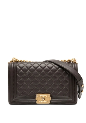 CHANEL Pre-Owned 2018 Old Medium Quilted Lambskin Boy Flap crossbody bag - Brown