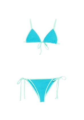 Bond-eye crinkle-effect bikini - Blue