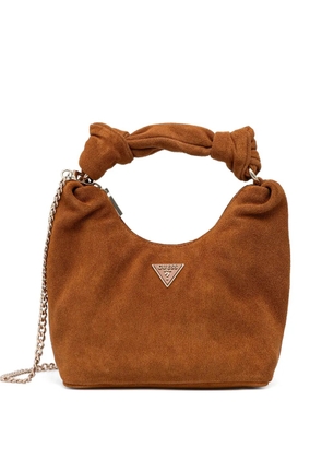 GUESS USA mini Isotta knot chain tote bag - Brown