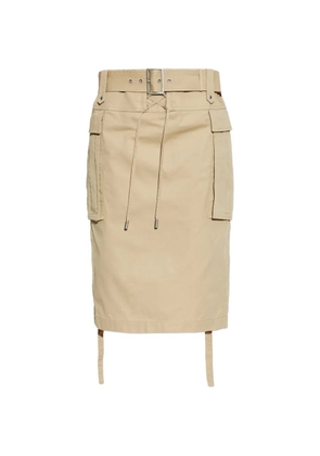 Alexander McQueen belted midi cargo skirt - Neutrals
