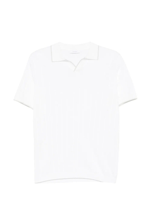 DIKTAT ribbed V-neck polo shirt - White