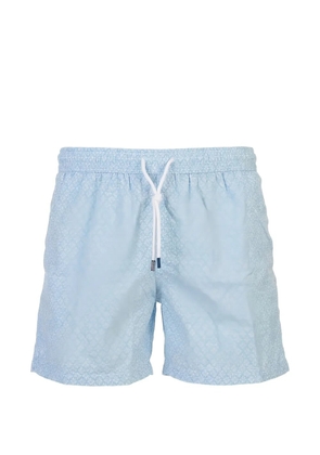 Fedeli floral-print drawstring swim shorts - Blue