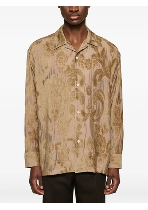 Cmmn Swdn Ario floral-jacquard shirt - Neutrals