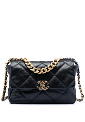 CHANEL Pre-Owned 2019 Large Lambskin 19 Flap satchel - Black